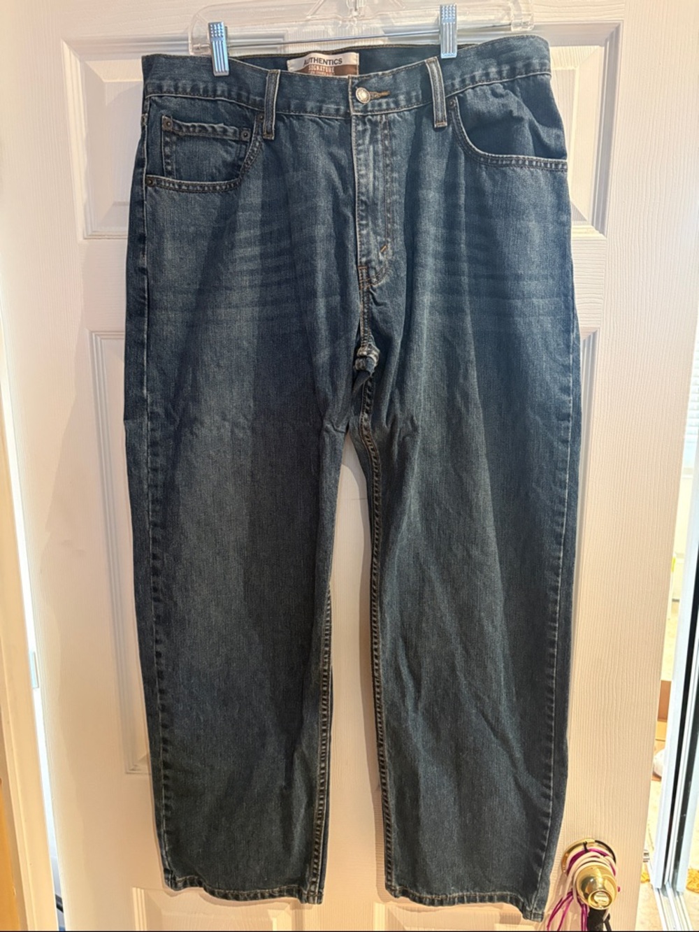 Levi Strauss & Co Men's Authentics Signature Straight Blue Denim Jeans 34 x 30